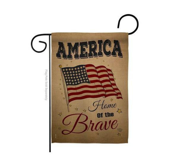 4th of July Flags | America Home Of The Brave Garden Flag 4th of July Flags 4th of July Flags