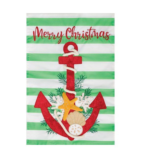 Christmas Flags | Christmas Anchor Applique Flag Christmas Flags Christmas Flags