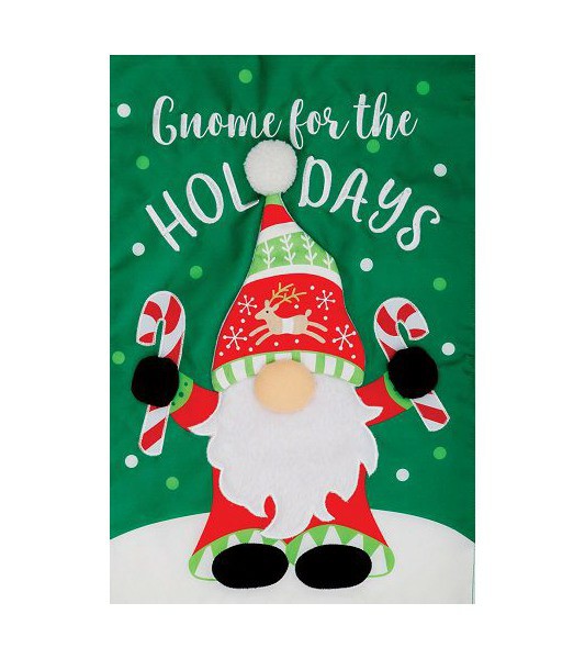 Christmas Flags | Gnome Holiday Applique Flag Christmas Flags Christmas Flags