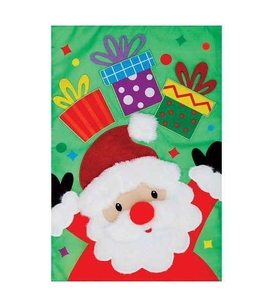 Christmas Flags | Santa Gifts Applique Flag Christmas Flags Christmas Flags