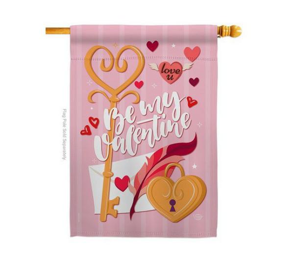 Double Sided House Flags | Be My Valentine House Flag Double Sided House Flags Double Sided House Flags