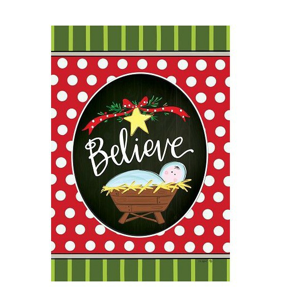 Double Sided House Flags | Believe Manger Flag Double Sided House Flags Double Sided House Flags