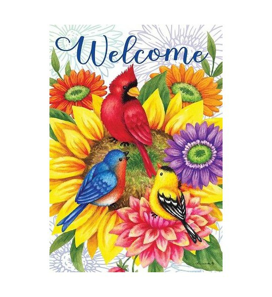 Double Sided House Flags | Birds & Flowers Flag Double Sided House Flags Double Sided House Flags