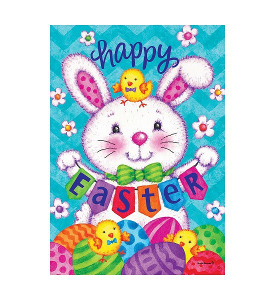 Double Sided House Flags | Bunny and Eggs Flag Double Sided House Flags Double Sided House Flags