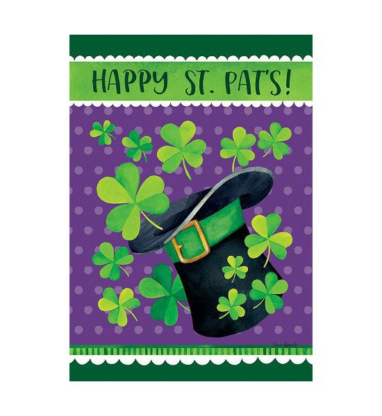 Double Sided House Flags | Clovers on Purple Flag Double Sided House Flags Double Sided House Flags