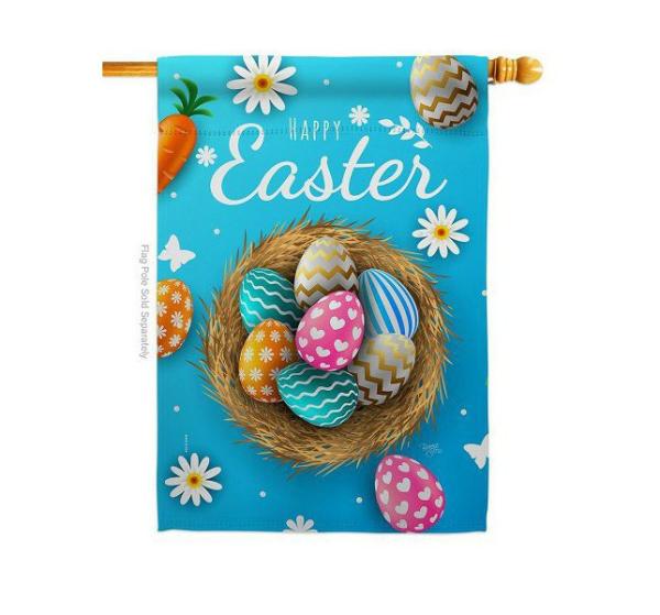 Double Sided House Flags | Colorful Egg Basket House Flag Double Sided House Flags Double Sided House Flags