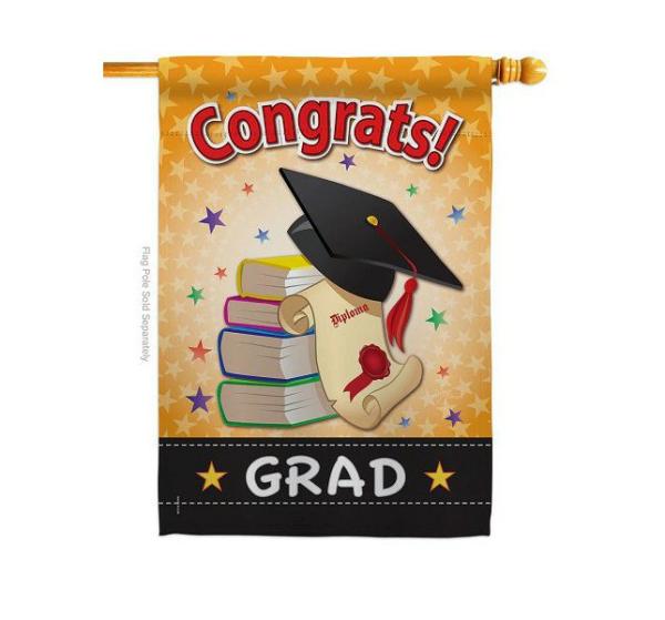 Double Sided House Flags | Congrats Grad House Flag Double Sided House Flags Double Sided House Flags