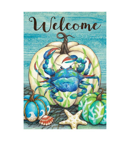 Double Sided House Flags | Crabby Pumpkin Flag Double Sided House Flags Double Sided House Flags