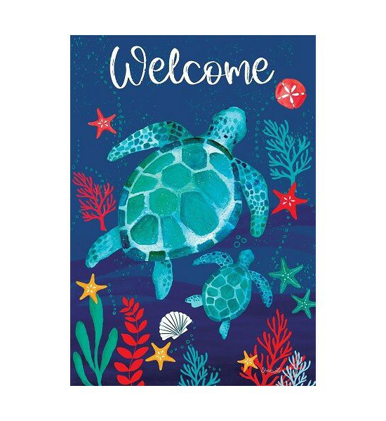 Double Sided House Flags | Floating Turtles Flag Double Sided House Flags Double Sided House Flags