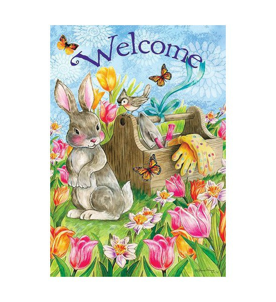 Double Sided House Flags | Garden Bunny Flag Double Sided House Flags Double Sided House Flags