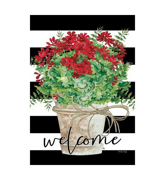 Double Sided House Flags | Geranium Bucket Flag Double Sided House Flags Double Sided House Flags