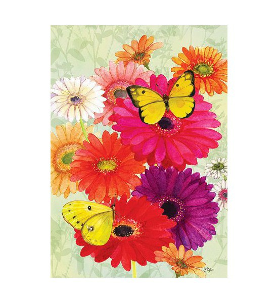 Double Sided House Flags | Gerberas & Butterflies Flag Double Sided House Flags Double Sided House Flags