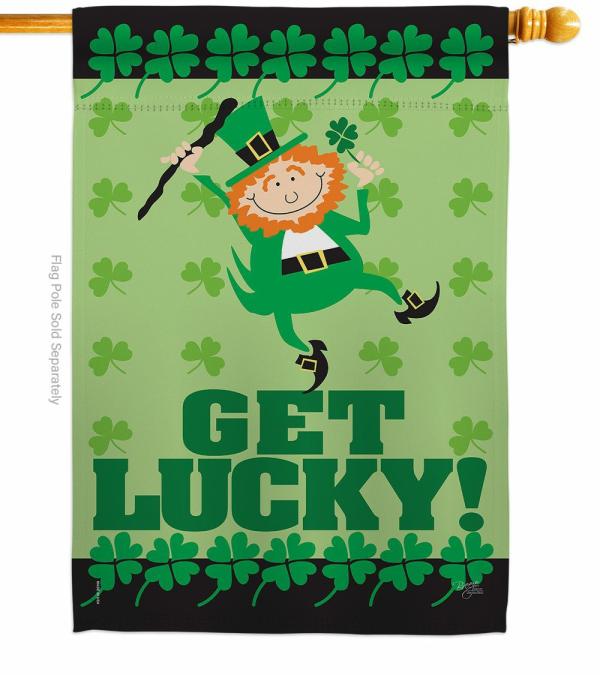 Double Sided House Flags | Get Lucky House Flag Double Sided House Flags Double Sided House Flags