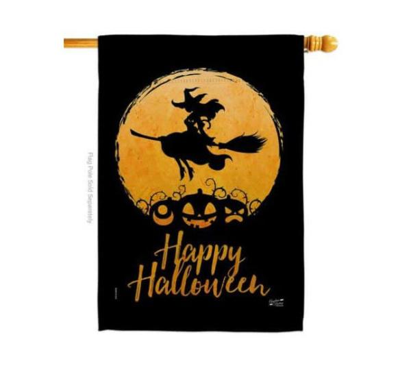 Double Sided House Flags | Halloween Witch House Flag Double Sided House Flags Double Sided House Flags