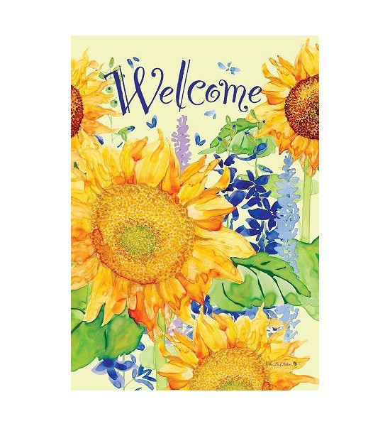 Double Sided House Flags | Happy Sunflowers Flag Double Sided House Flags Double Sided House Flags