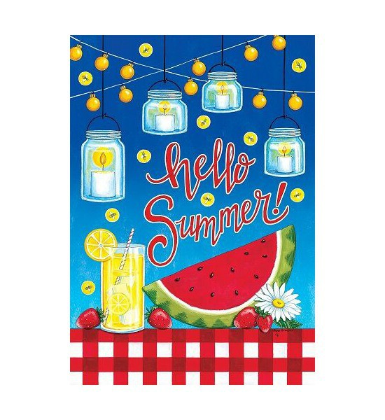 Double Sided House Flags | Hello Summer Flag Double Sided House Flags Double Sided House Flags