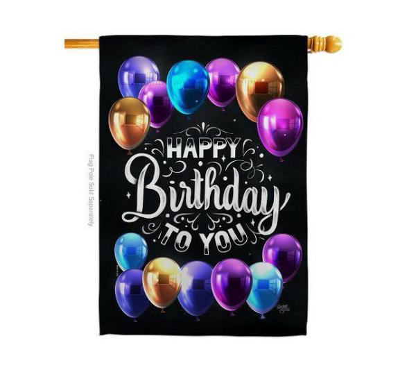 Double Sided House Flags | Hooray Birthday House Flag Double Sided House Flags Double Sided House Flags