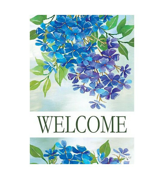 Double Sided House Flags | Hydrangeas Welcome Flag Double Sided House Flags Double Sided House Flags