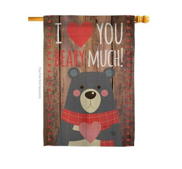 Double Sided House Flags | I Love You Beary Much House Flag Double Sided House Flags Double Sided House Flags