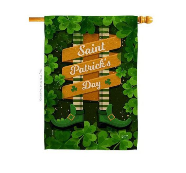 Double Sided House Flags | Leprechaun Legs House Flag Double Sided House Flags Double Sided House Flags