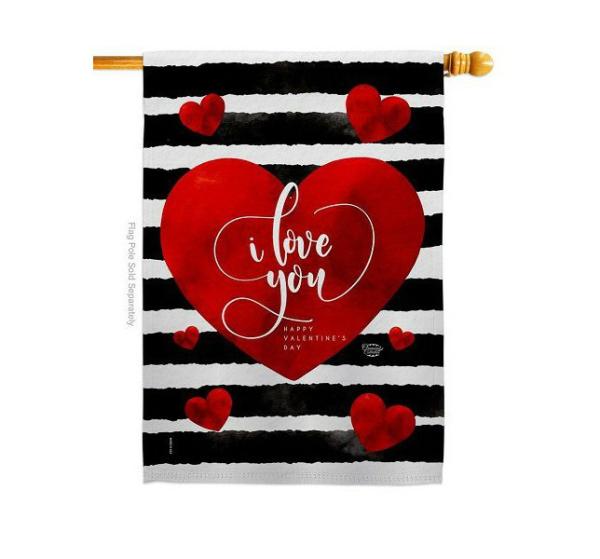 Double Sided House Flags | Love You Day House Flag Double Sided House Flags Double Sided House Flags