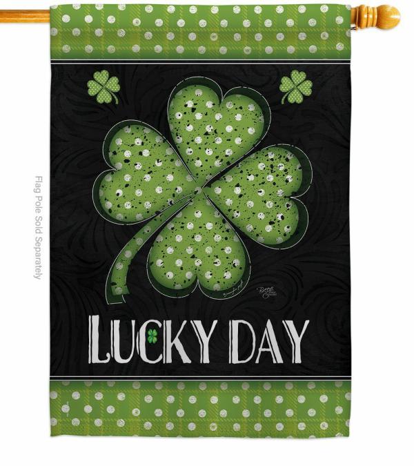 Double Sided House Flags | Lucky Day Clover House Flag Double Sided House Flags Double Sided House Flags