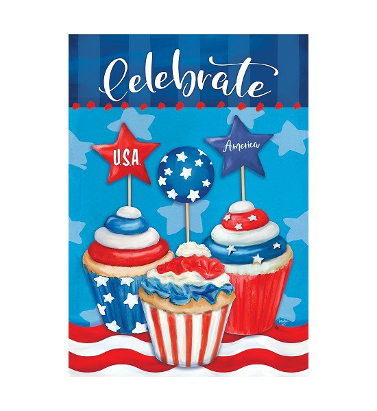 Double Sided House Flags | Patriotic Cupcakes Flag Double Sided House Flags Double Sided House Flags