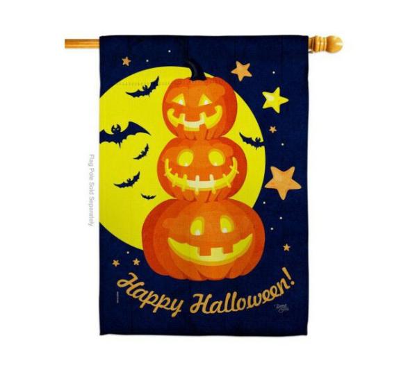 Double Sided House Flags | Pumpkin Trio House Flag Double Sided House Flags Double Sided House Flags