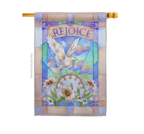 Double Sided House Flags | Rejoice House Flag Double Sided House Flags Double Sided House Flags