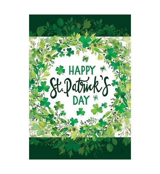 Double Sided House Flags | St. Pat’s Wreath Flag Double Sided House Flags Double Sided House Flags