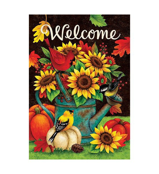 Double Sided House Flags | Sunflowers & Birds Flag Double Sided House Flags Double Sided House Flags