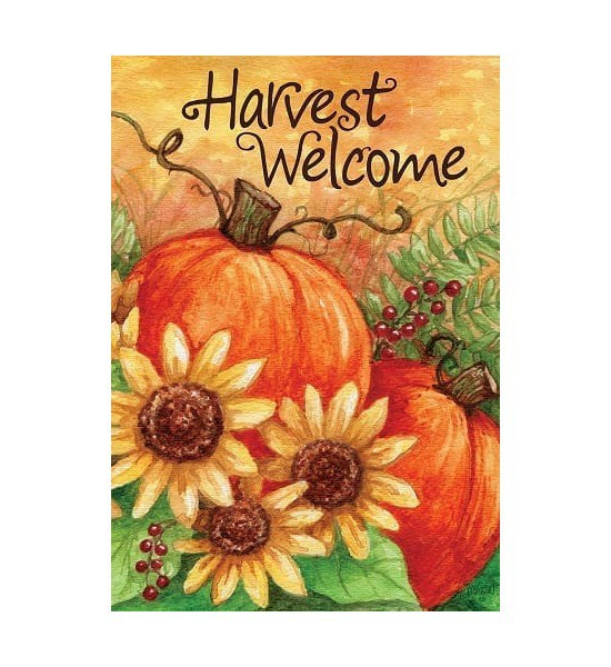 Double Sided House Flags | Sunny Pumpkin Harvest Flag Double Sided House Flags Double Sided House Flags