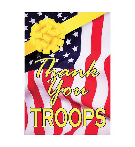 Double Sided House Flags | Thank You Troops Flag Double Sided House Flags Double Sided House Flags