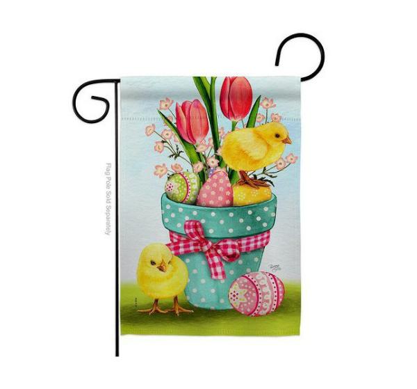 Easter Flags | Chicks On Eggs Garden Flag Easter Flags Easter Flags