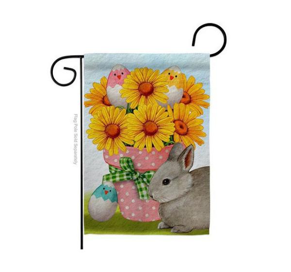 Easter Flags | Daisy With Bunny Garden Flag Easter Flags Easter Flags