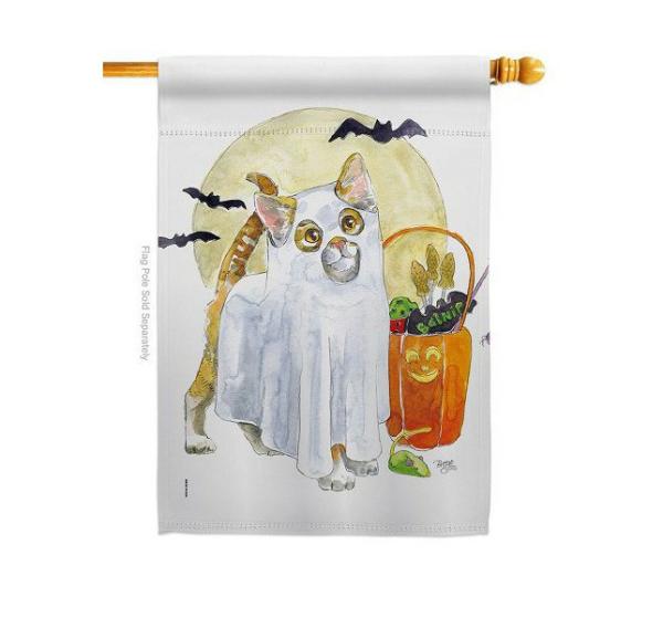 Halloween Flags | Ghost Cat House Flag Halloween Flags Halloween Flags