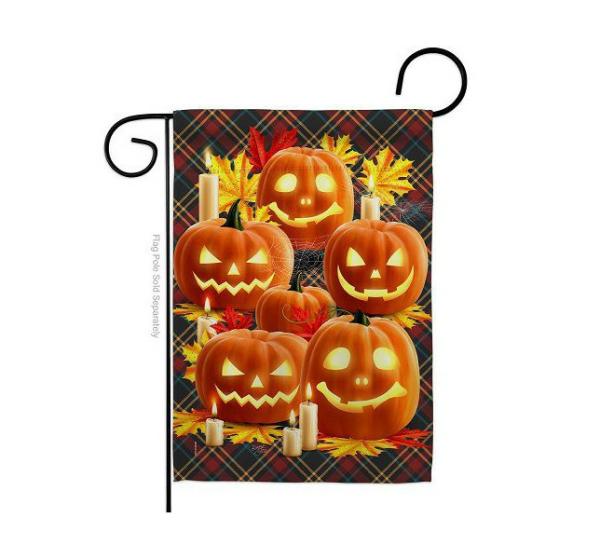 Halloween Flags | Pumpkin Patch Plaid Garden Flag Halloween Flags Halloween Flags