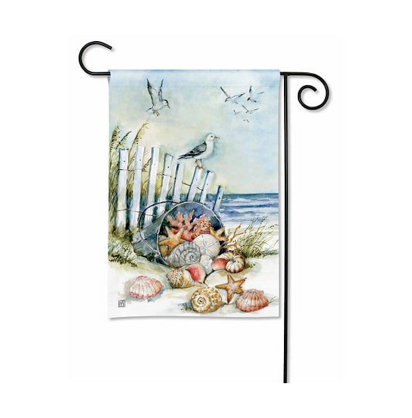 Magnet Works Garden Flags | Collecting Sea Shells Garden Flag Magnet Works Flags Magnet Works Garden Flags