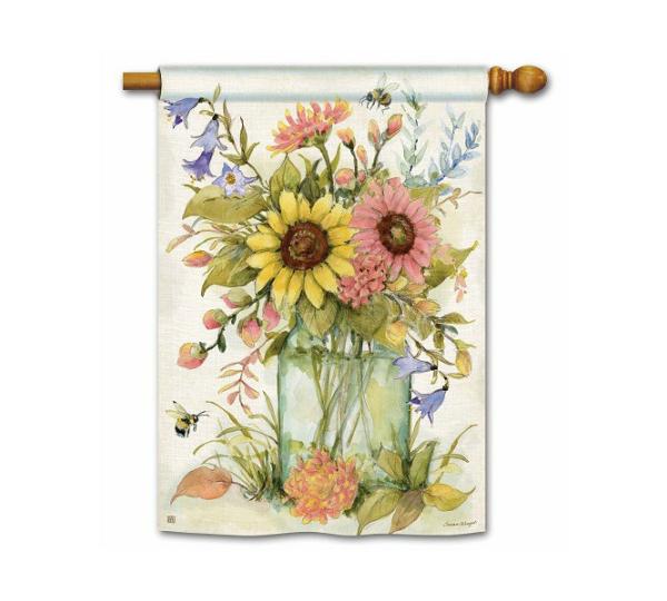 Magnet Works House Flags | Bee Spring Bouquet House Flag Magnet Works Flags Magnet Works House Flags