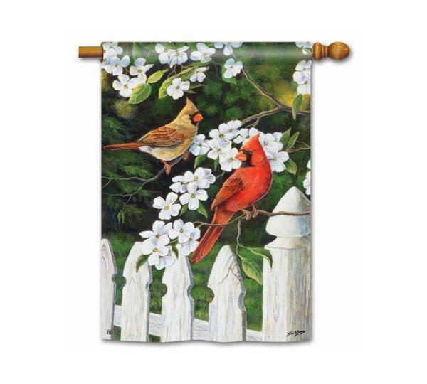 Magnet Works House Flags | Dogwood Cardinals House Flag Magnet Works Flags Magnet Works House Flags