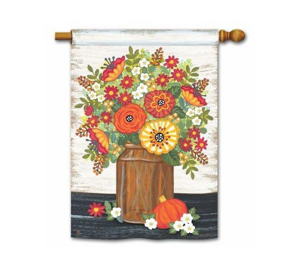 Magnet Works House Flags | Rustic Fall Flowers House Flag Magnet Works Flags Magnet Works House Flags