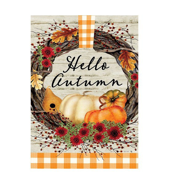 Small Garden Flags | Autumn Wreath Flag Garden Flags Small Garden Flags