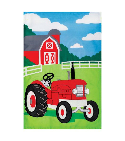 Small Garden Flags | Farm Tractor Applique Flag Garden Flags Small Garden Flags