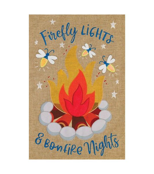 Small Garden Flags | Firefly Bonfire Burlap Flag Garden Flags Small Garden Flags