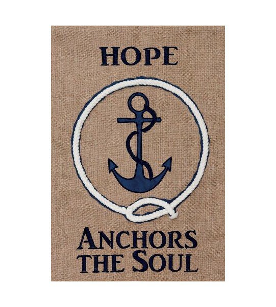 Small Garden Flags | Hope Anchors Burlap Flag Garden Flags Small Garden Flags