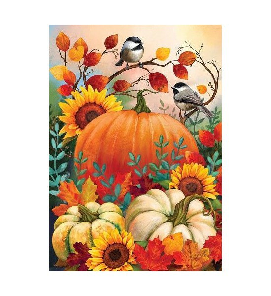 Small Garden Flags | Pumpkins & Chickadees Flag Garden Flags Small Garden Flags