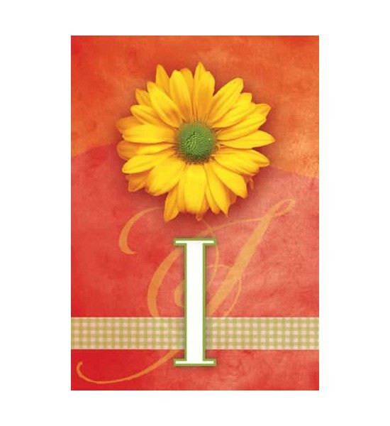 Small Garden Flags | Yellow Daisy Monogram-I Flag Garden Flags Small Garden Flags