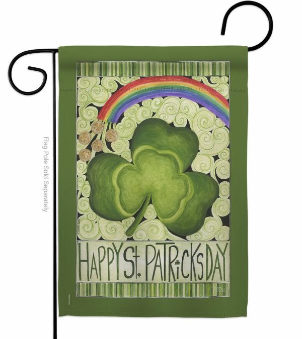 St. Patrick’s Day Flags | Happy St. Patrick’s Day Rainbow Garden Flag Holiday Flags St. Patrick's Day Flags