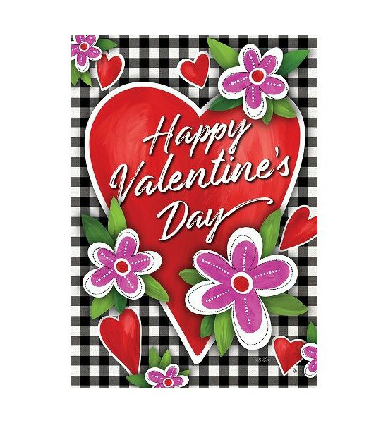 Valentine Flags | Gingham Valentine Flag Holiday Flags Valentine Flags