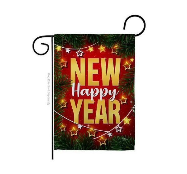 Small Garden Flags | Lightful New Year Garden Flag Garden Flags Small Garden Flags